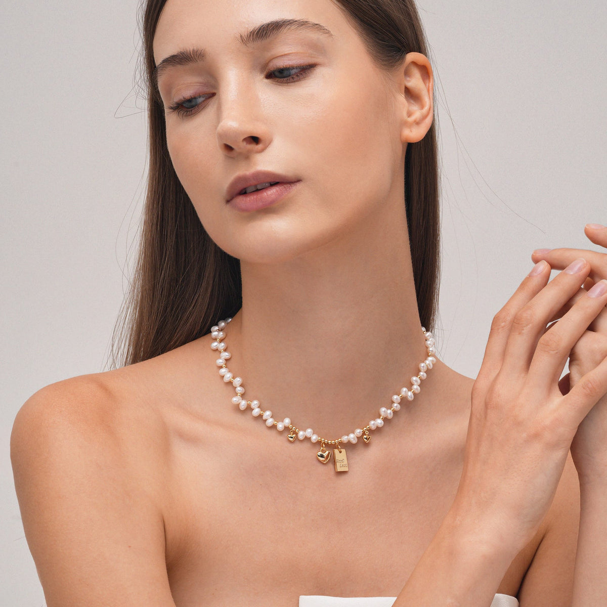 Personalized Lucky & Love Pearl Necklace AmberLollipop