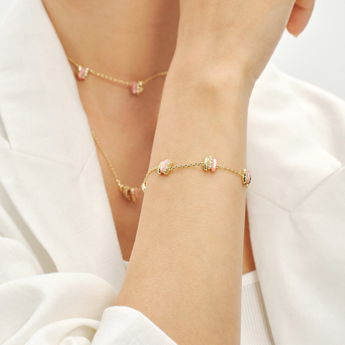 Pink Mother of Pearl Bracelet AmberLollipop