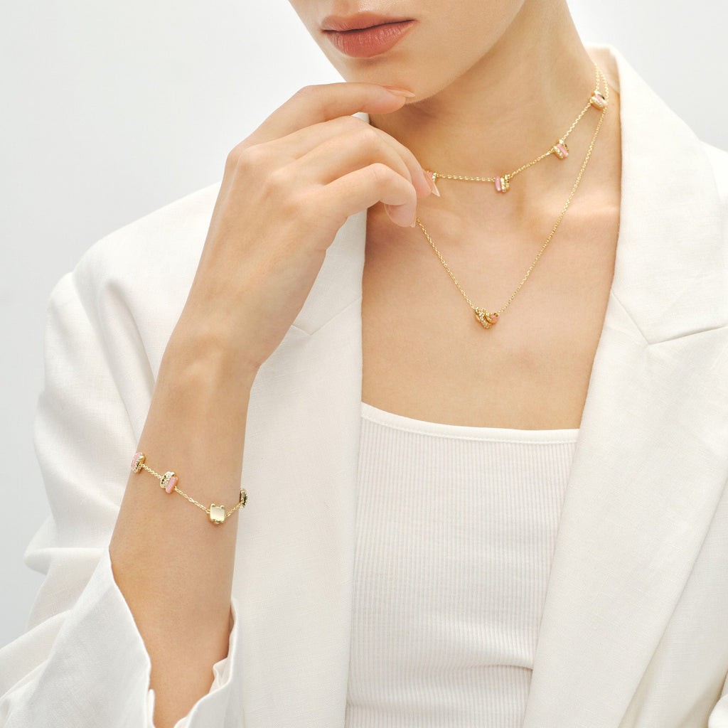 Pink Mother of Pearl Bracelet AmberLollipop