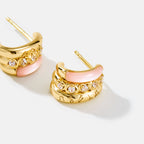 Pink Mother of Pearl C-Hoop Earrings AmberLollipop