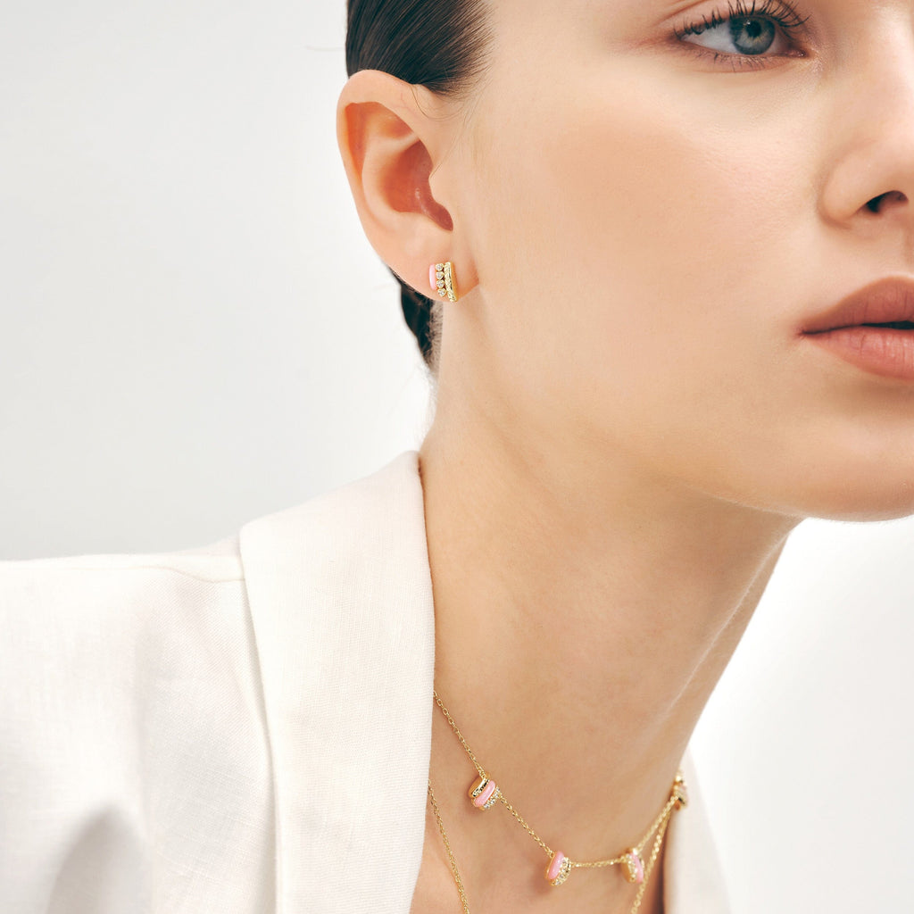 Pink Mother of Pearl Earrings AmberLollipop
