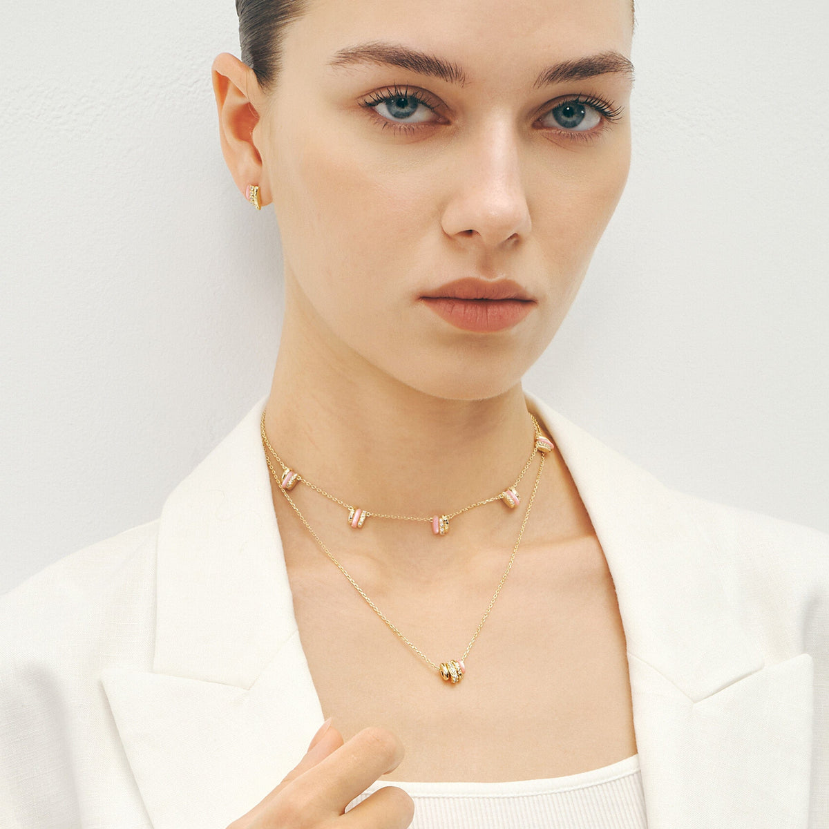 Pink Mother of Pearl Necklace AmberLollipop