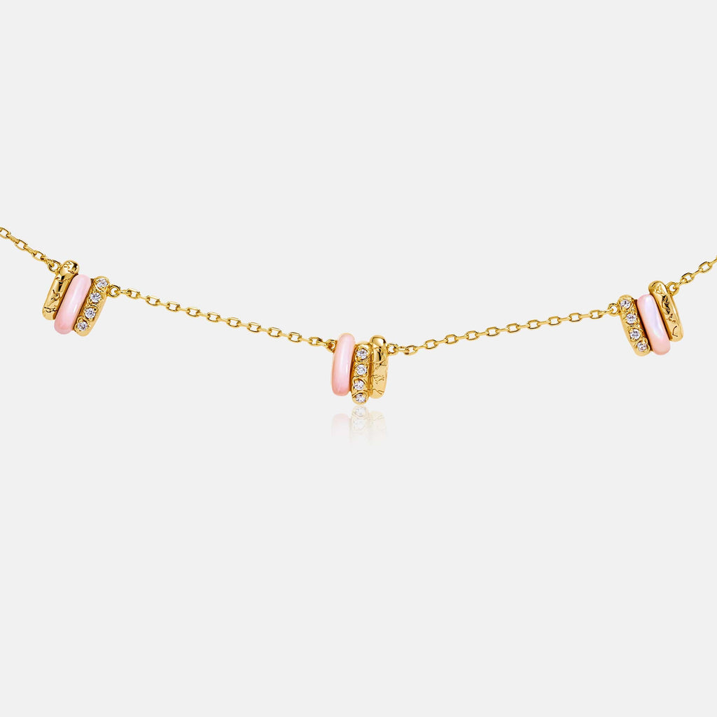 Pink Mother of Pearl Necklace AmberLollipop