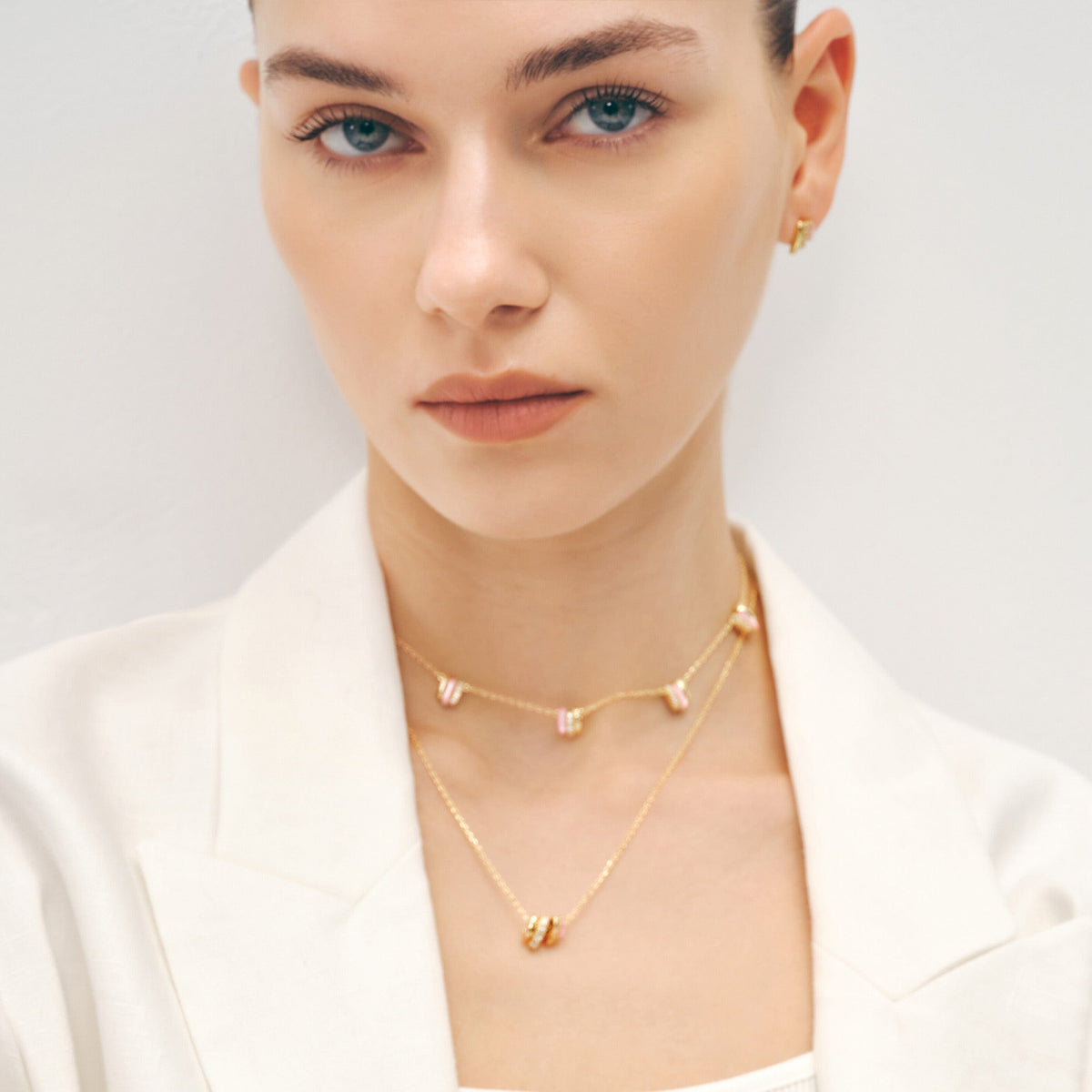 Pink Mother of Pearl Pendant Necklace AmberLollipop