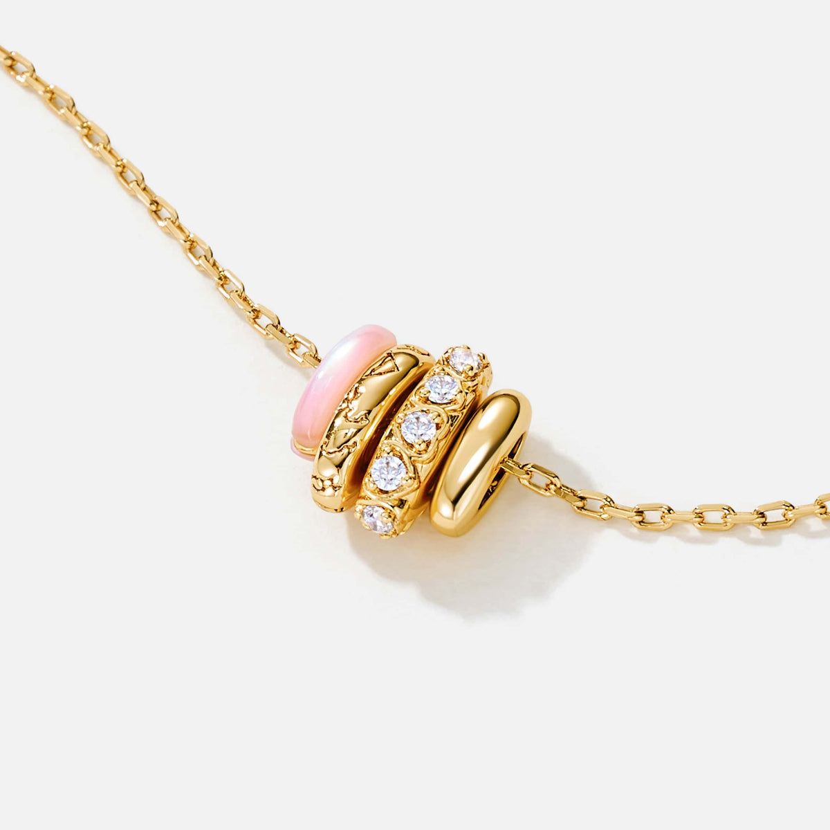 Pink Mother of Pearl Pendant Necklace AmberLollipop