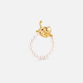 Playful Cat Pearl Beaded Ring AmberLollipop