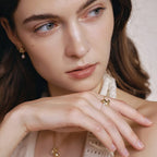 Playful Cat Pearl Beaded Ring AmberLollipop