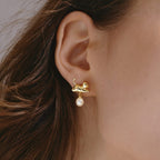 Playful Cat Pearl Earrings AmberLollipop