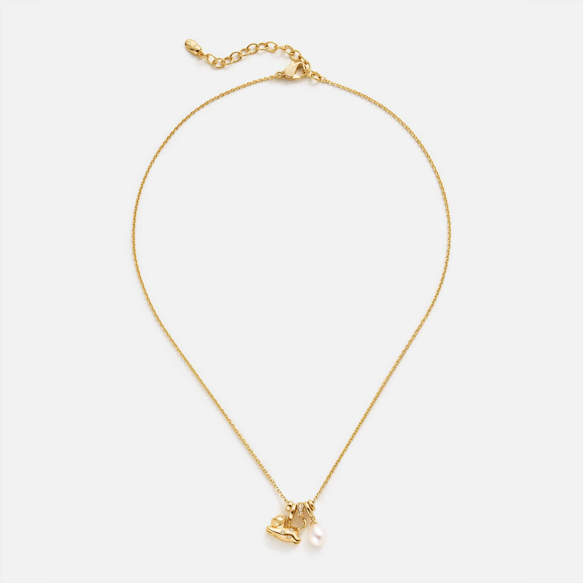 Playful Cat Pearl Necklace AmberLollipop