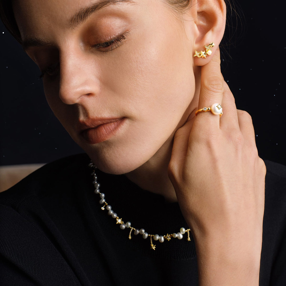 Polaris Celestial Pearl Jewelry Set AmberLollipop