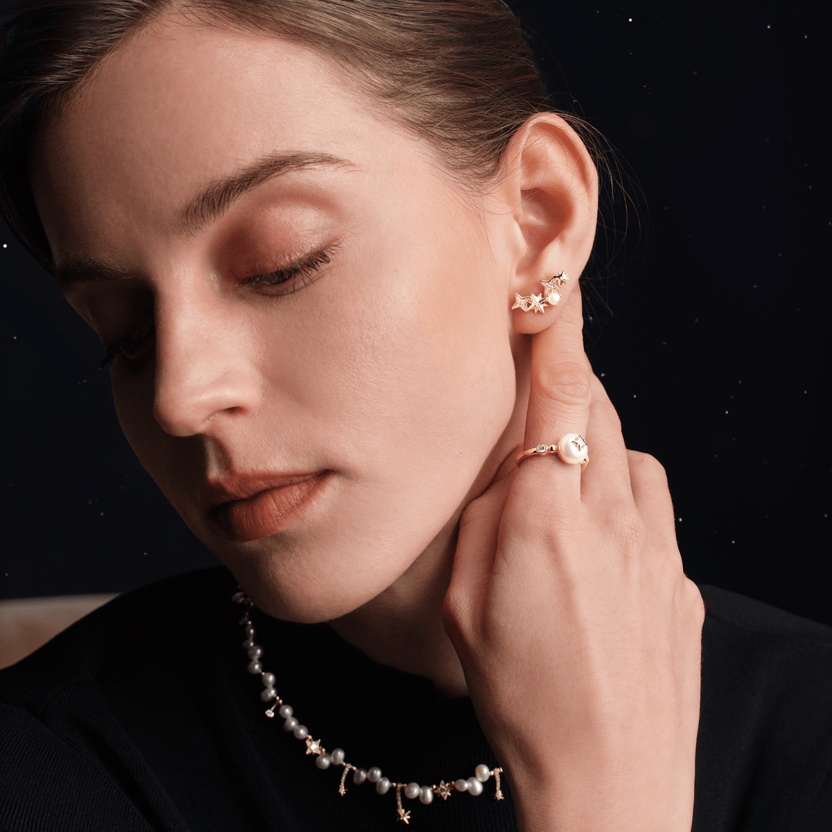 Polaris Pearl Stud Earrings AmberLollipop