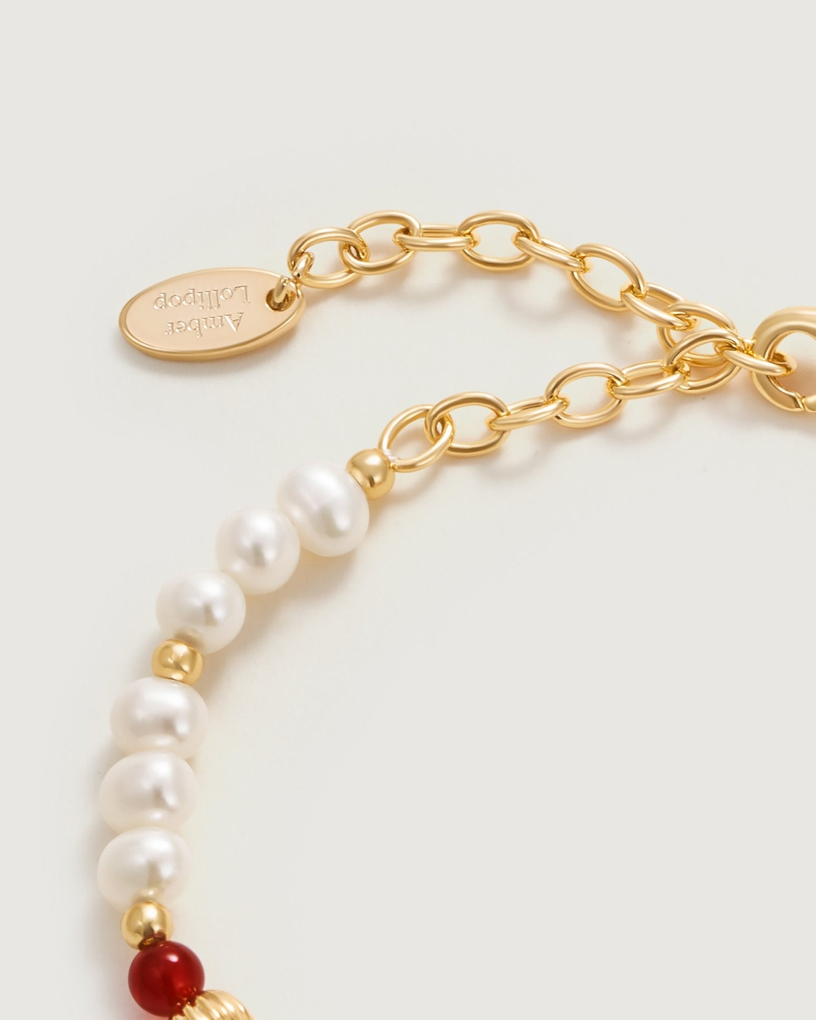 Pomegranate Baroque Pearl Bracelet - Amber lollipop