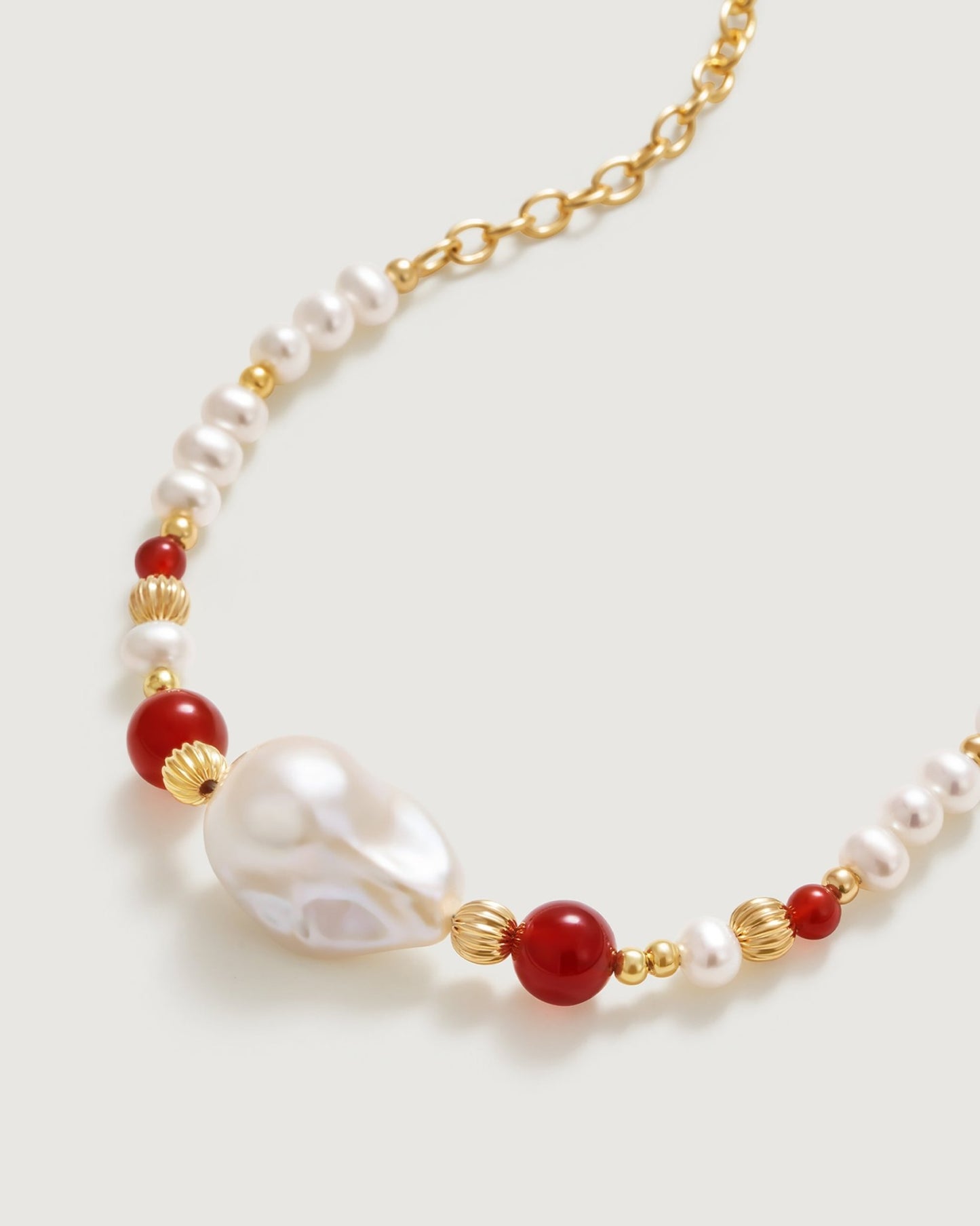 Pomegranate Baroque Pearl Bracelet - Amber lollipop