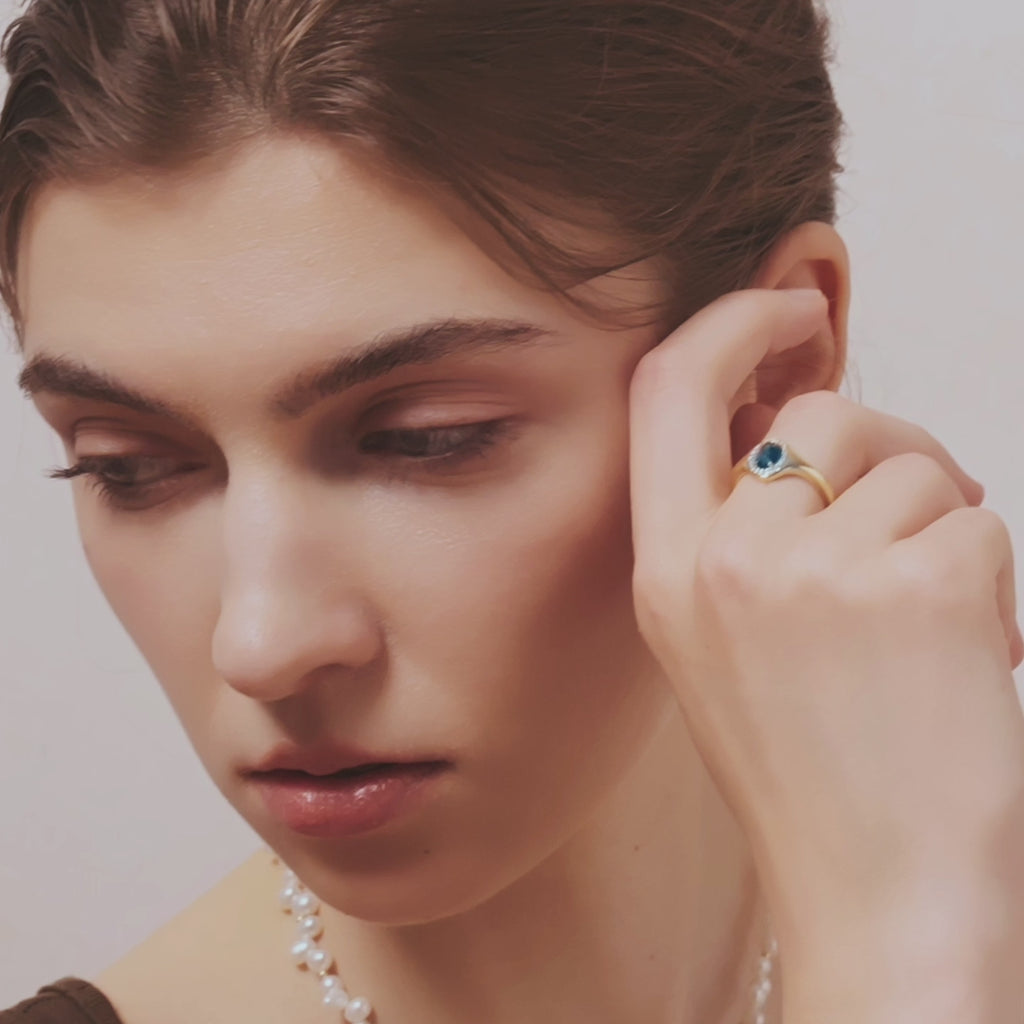 Blue Topaz Open Ring