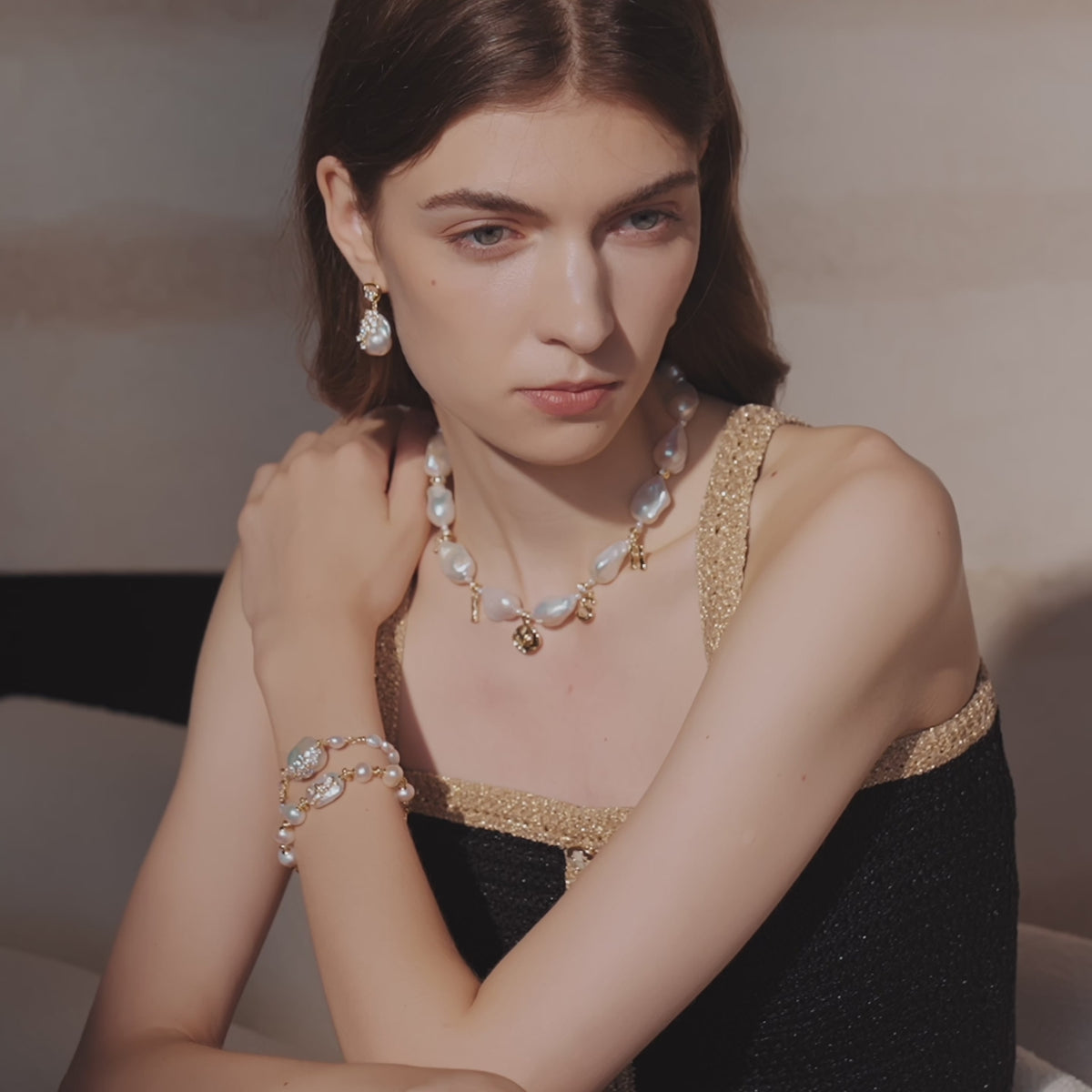 Drift Sand Baroque Pearl Earrings