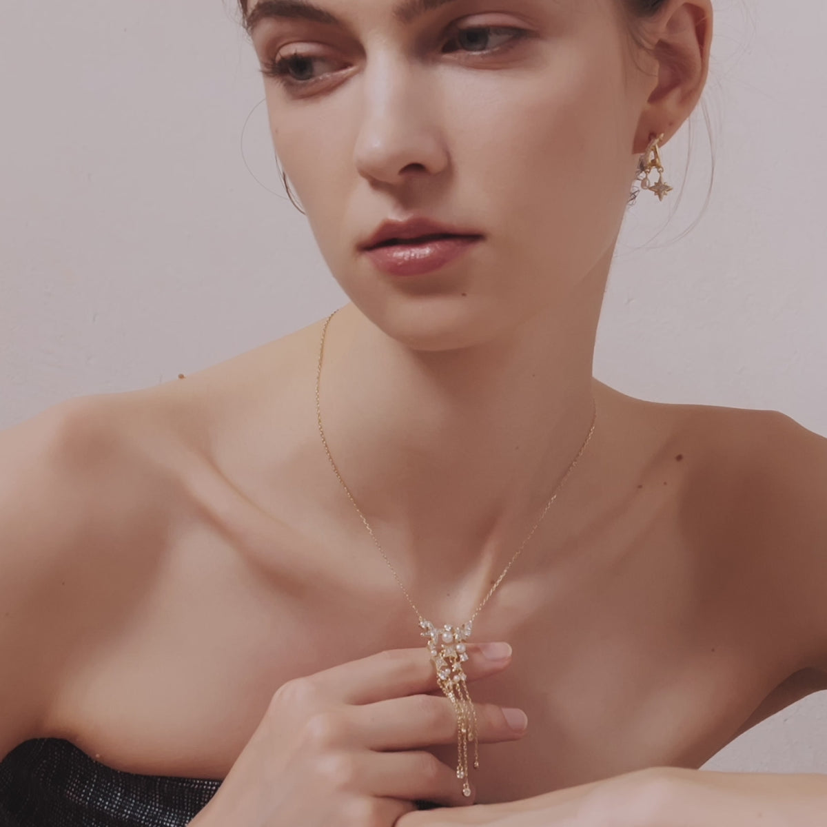 Celestial Star Fringe Necklace