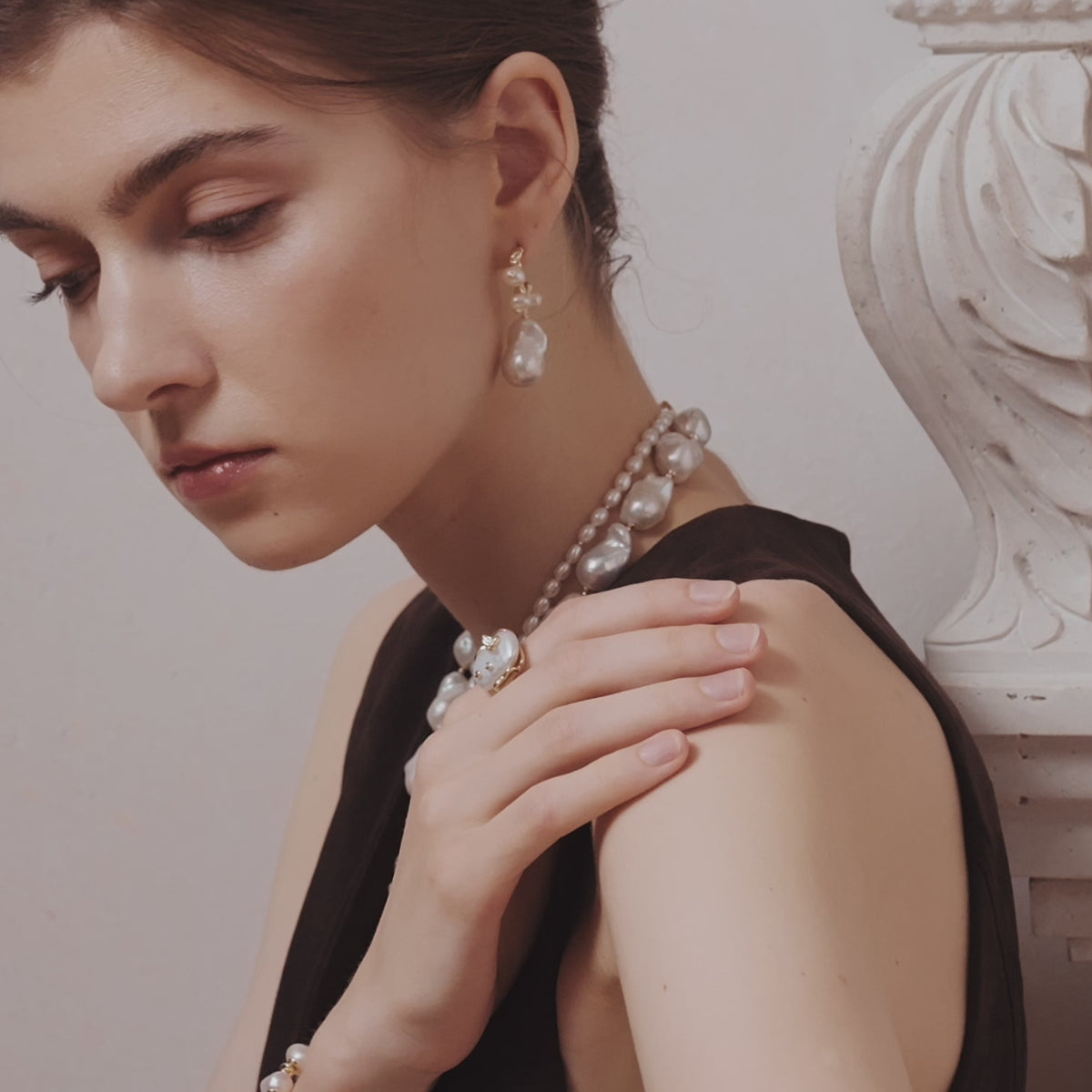 Waltz Baroque Pearl Drop Earrings