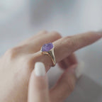 Raw Amethyst Open Ring