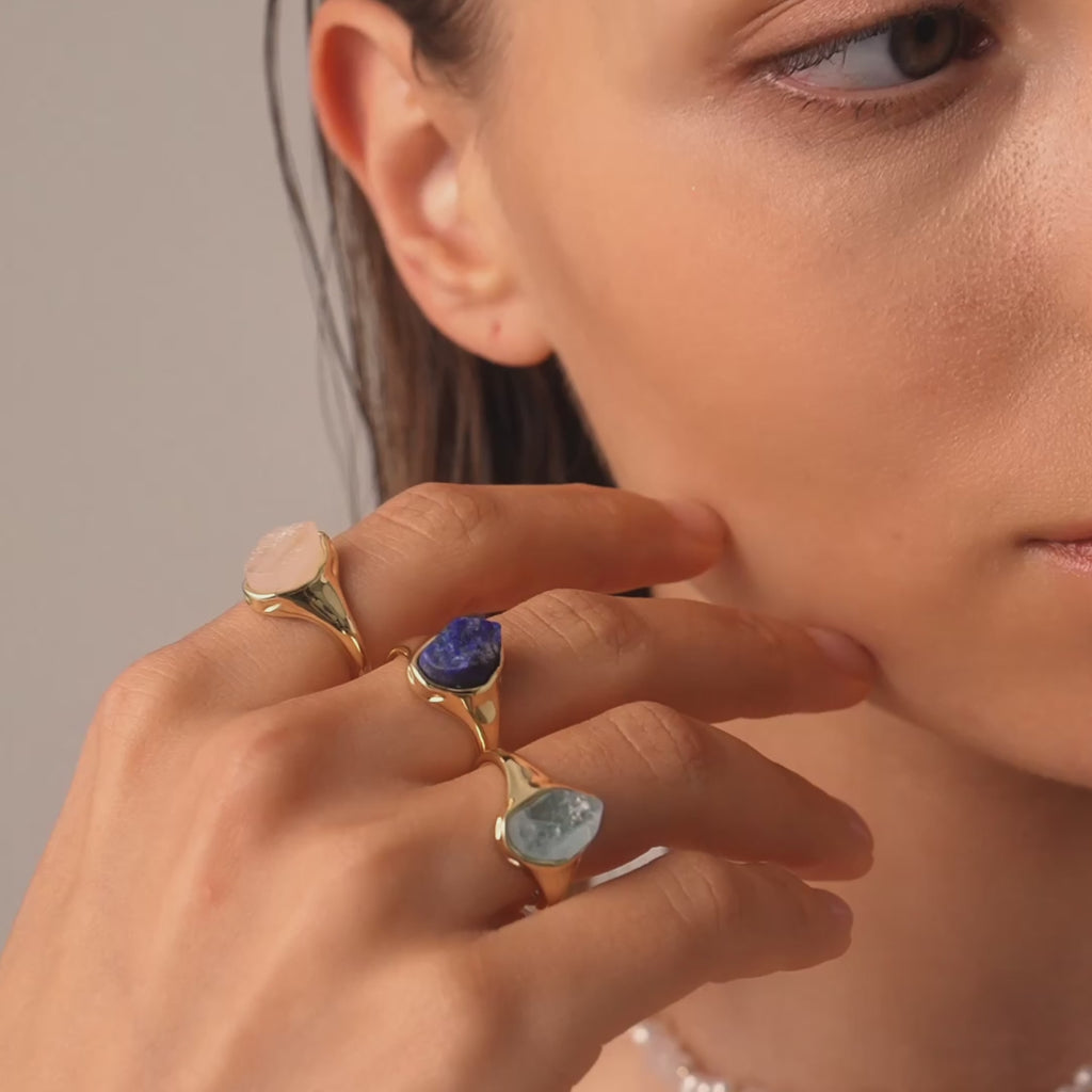 Raw Lapis Lazuli Open Ring