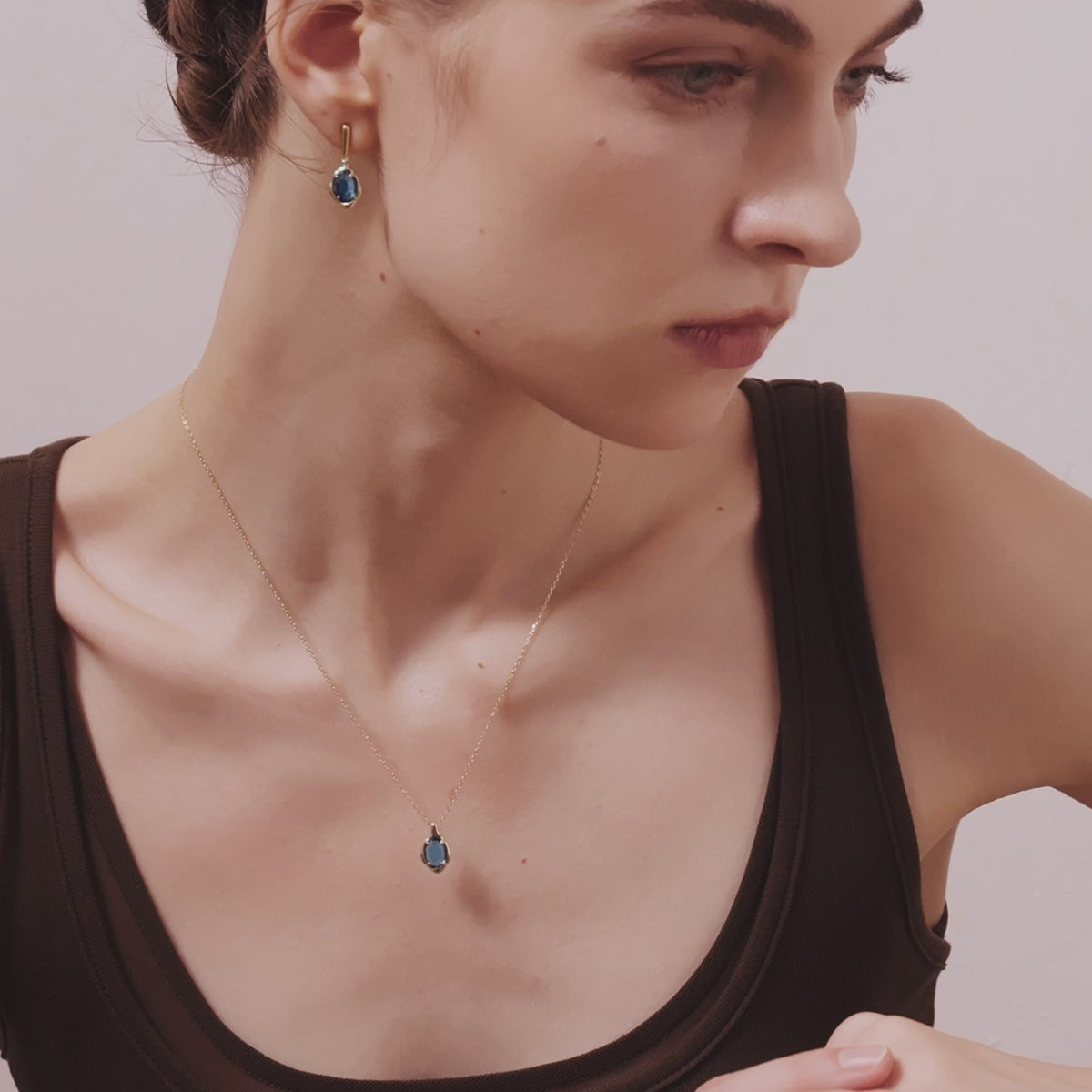 Blue Topaz Pendant Necklace