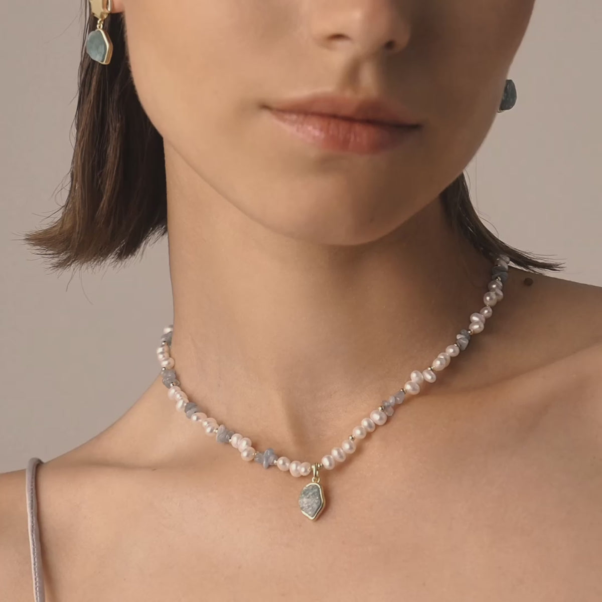 Raw Lapis Lazuli Pearl Necklace
