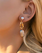 Purple Baroque Pearl Earring