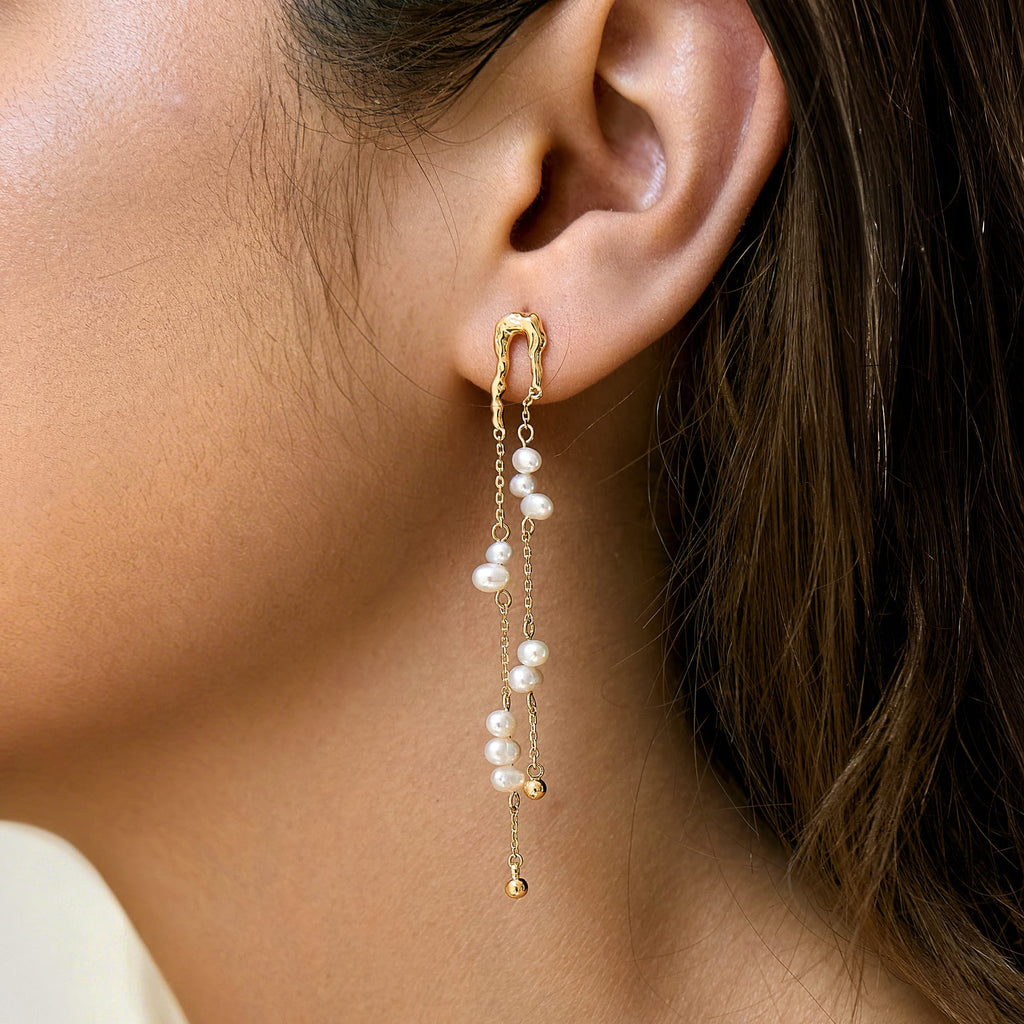 Radiant Coastal Strand Pearl Earrings AmberLollipop