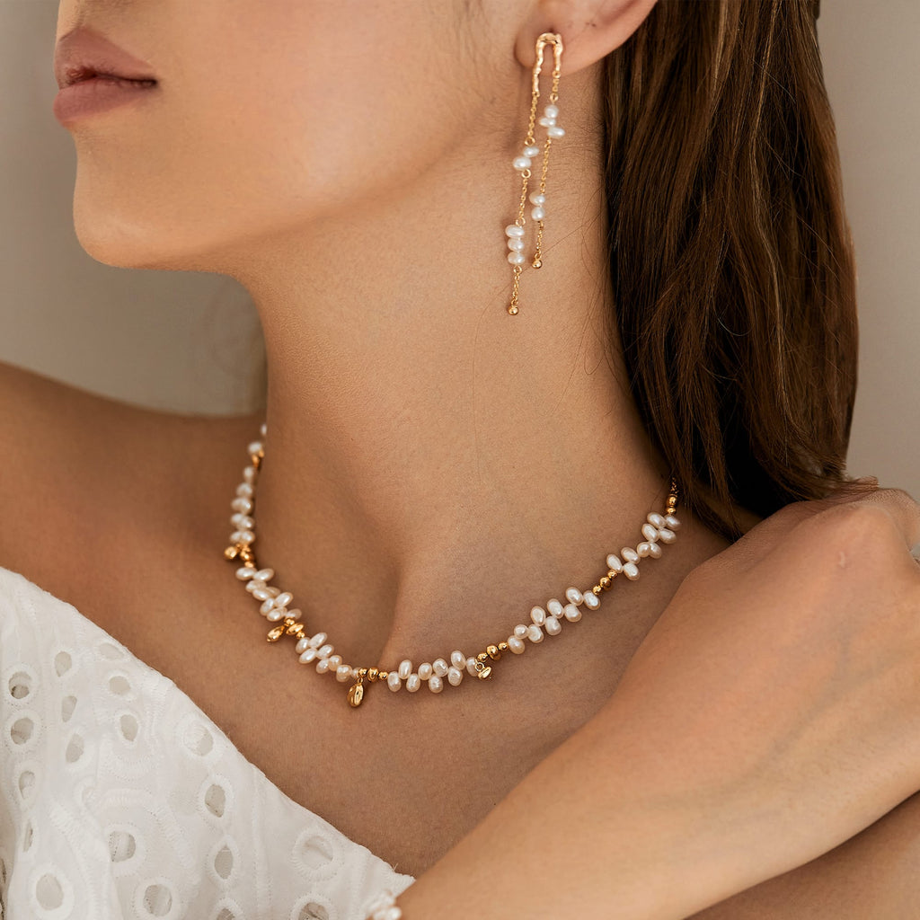 Radiant Coastal Strand Pearl Earrings AmberLollipop