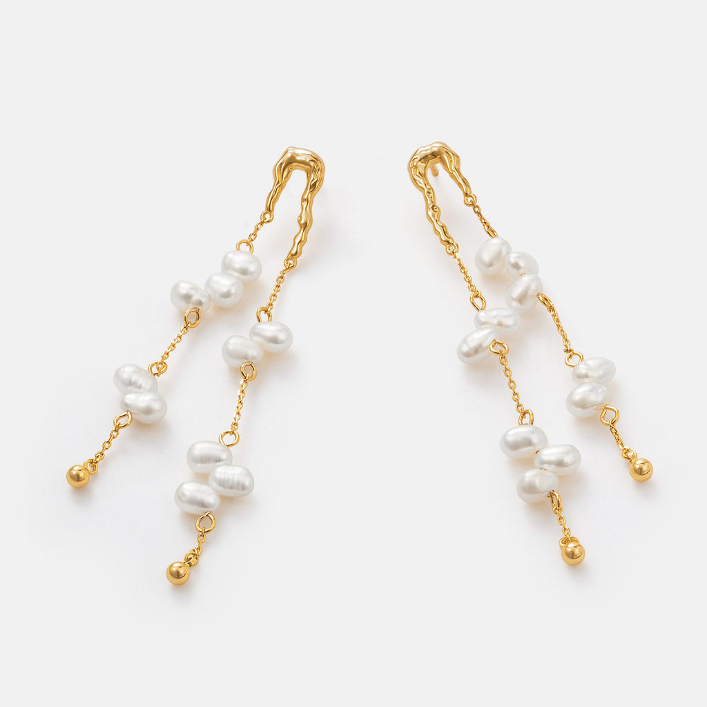 Radiant Coastal Strand Pearl Earrings AmberLollipop