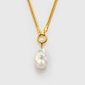 Large Baroque Pearl Pendant Necklace With Gold OT Chain