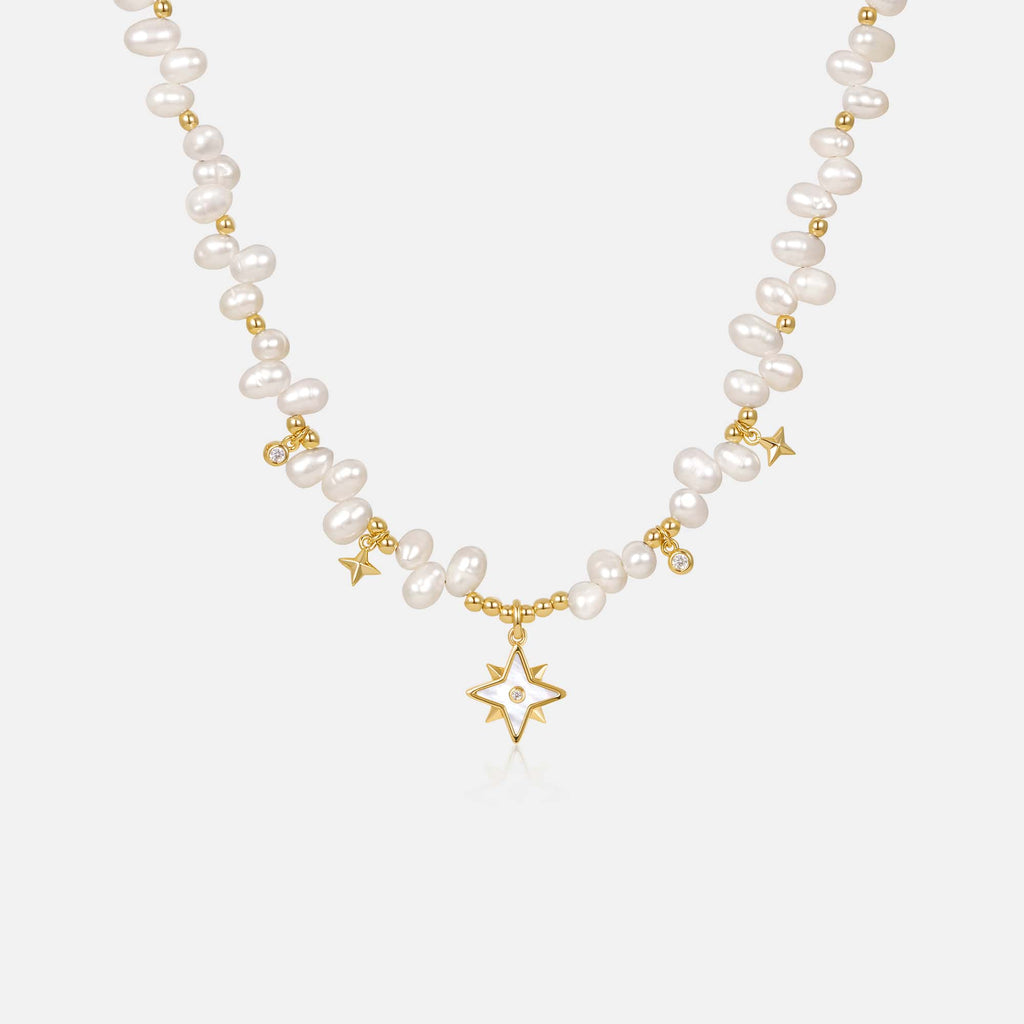 Radiant Star Pearl Necklace AmberLollipop