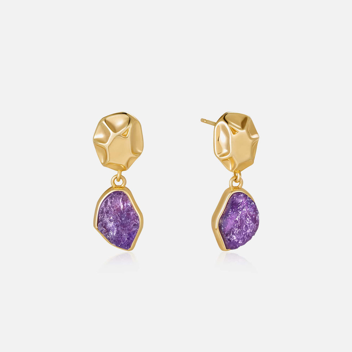 Raw Amethyst  Earrings AmberLollipop