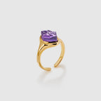 Raw Amethyst Open Ring - Amber Lollipop