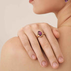 Raw Amethyst Open Ring