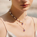 Raw Amethyst Pearl Necklace AmberLollipop