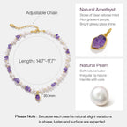 Raw Amethyst Pearl Necklace AmberLollipop