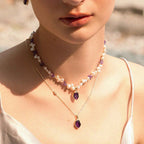 Raw Amethyst Pearl Necklace