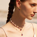 Raw Amethyst Pearl Necklace
