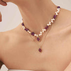 Raw Amethyst Pearl Necklace