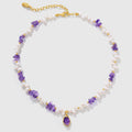 Raw Amethyst Pearl Necklace