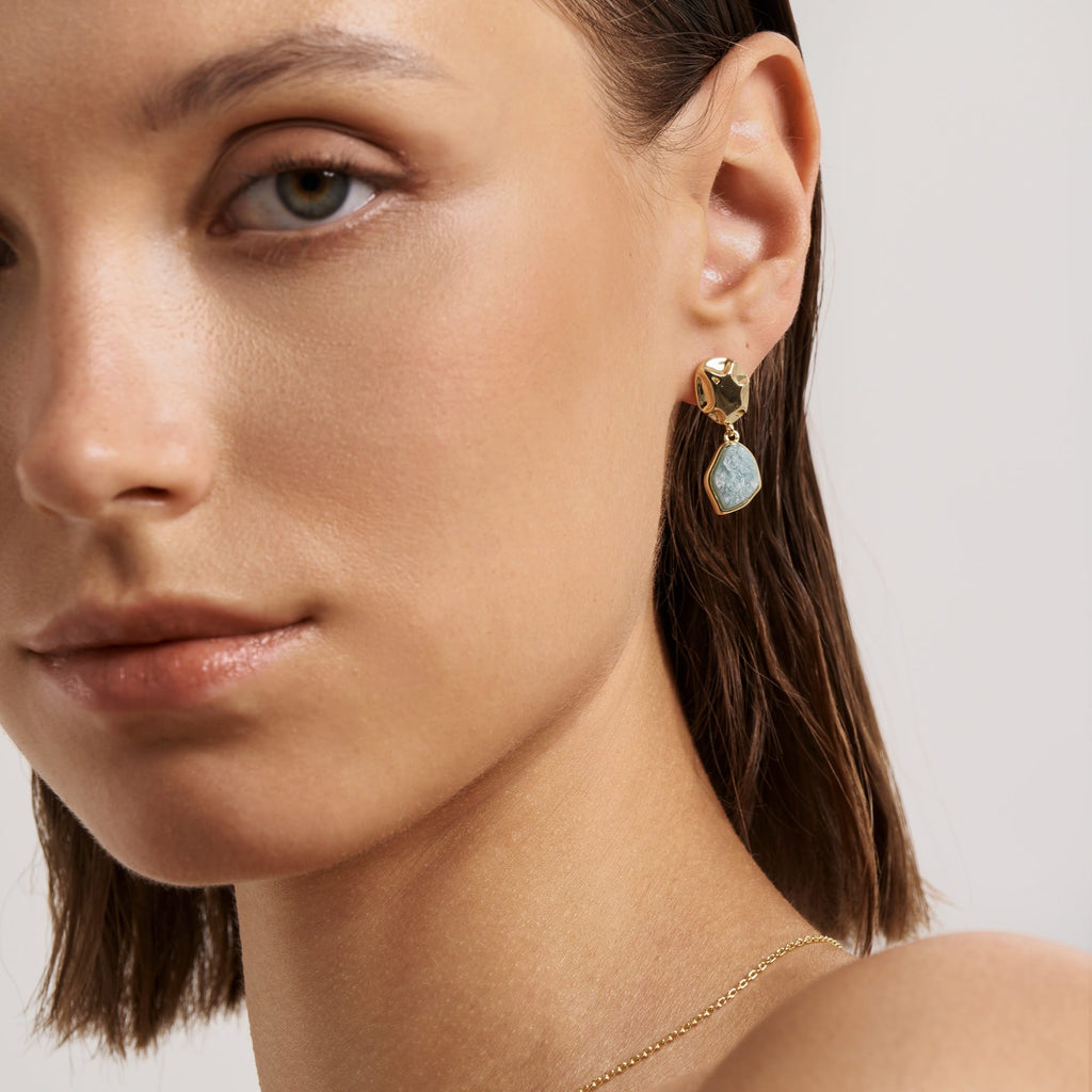 Raw Aquamarine Earrings AmberLollipop