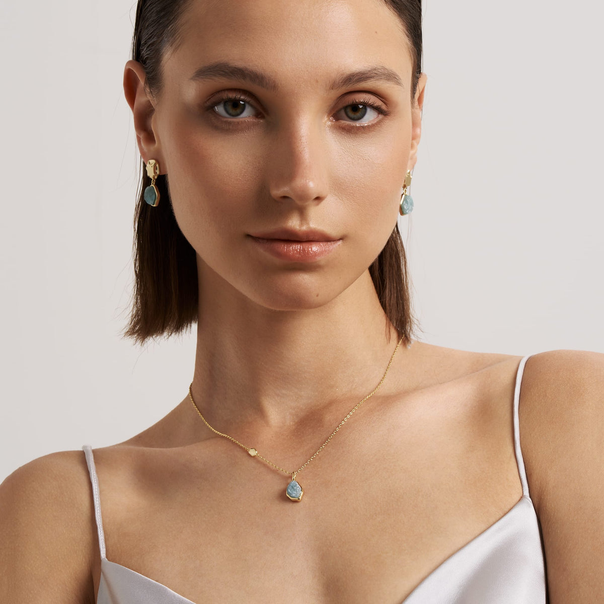 Raw Aquamarine Necklace AmberLollipop