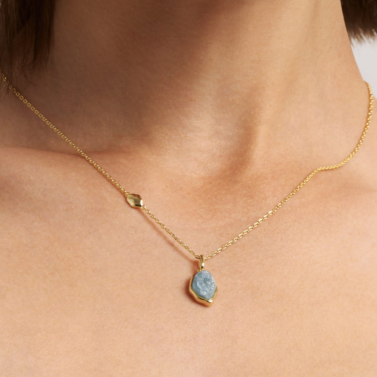 Raw Aquamarine Necklace AmberLollipop