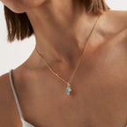 Raw Aquamarine Necklace - Amber Lollipop