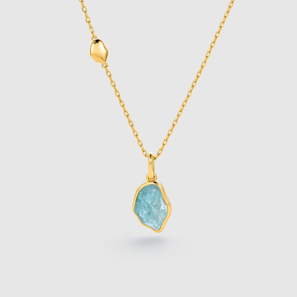Raw Aquamarine Necklace - Amber Lollipop