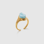 Raw Aquamarine Open Ring - Amber Lollipop
