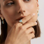 Raw Aquamarine Open Ring