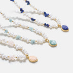 Raw Aquamarine Pearl Necklace AmberLollipop