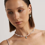 Raw Aquamarine Pearl Necklace - Amber Lollipop