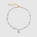 Raw Aquamarine Pearl Necklace - Amber Lollipop